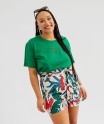 Short fluide à motifs fleuris femme grande taille